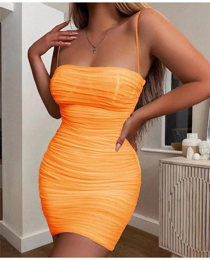 Summer Women Spaghetti Straps Sash Sexy Club Party Dresses - Chic Boutique